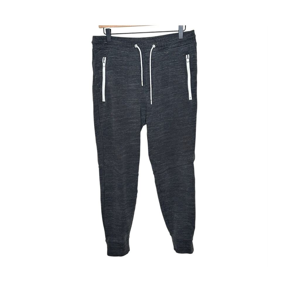 American Eagle Sweatpants Mens S Gray Tapered Fleece Joggers Drawstring Pockets